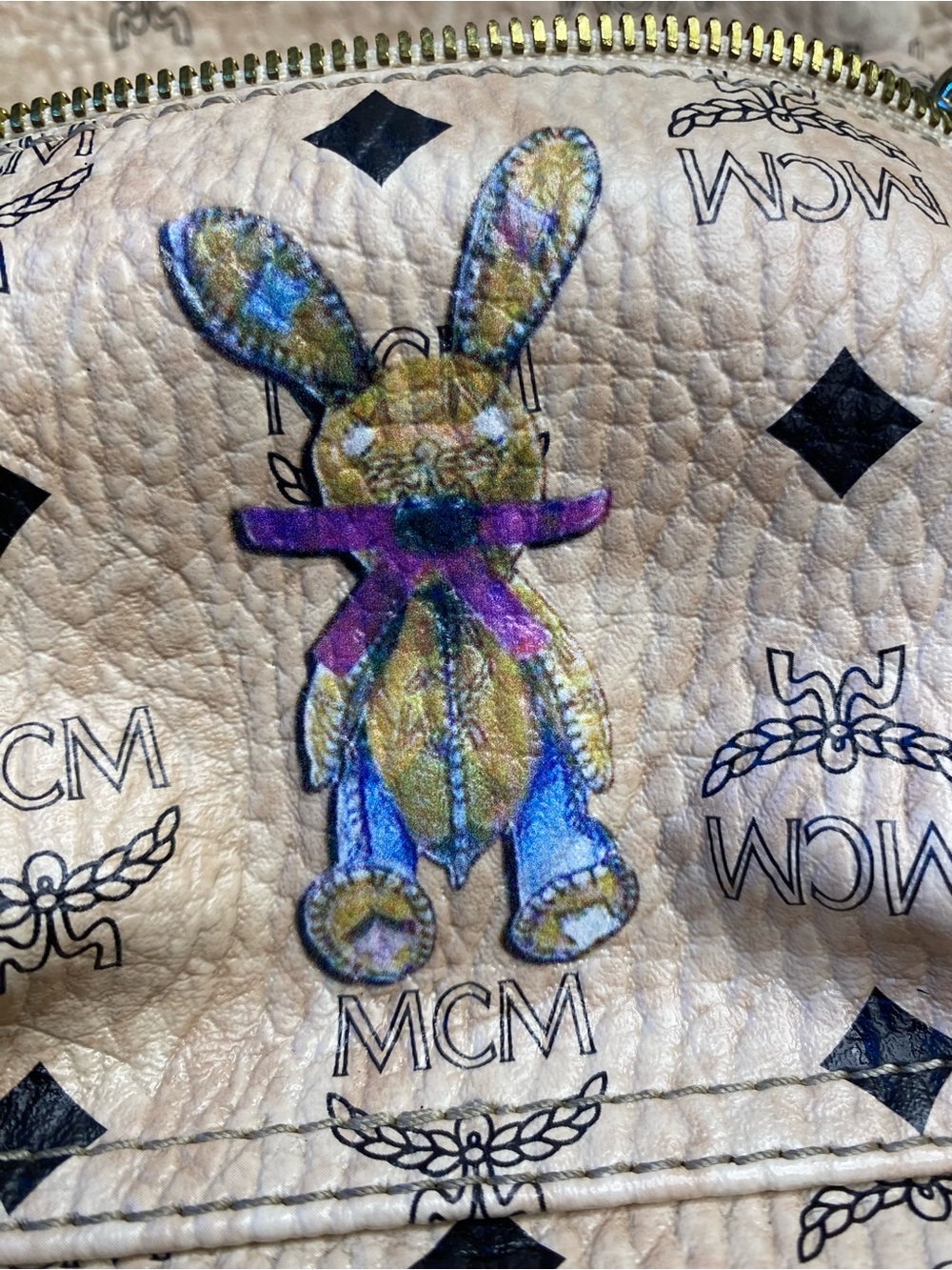 🛍️MCM Authentic Limited Edition Visetos Stark Rabbit Backpack Vintage 2017 - Picture 10 of 12